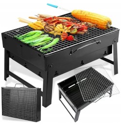 Sulankstomas grilis, nešiojamas lagaminas, kepsninė su anglimi