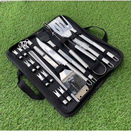 Plieninis kepsninės komplektas, priedai, kepsninės reikmenys, 22 vnt., xxl