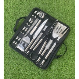 Plieninis kepsninės komplektas, priedai, kepsninės reikmenys, 22 vnt., xxl