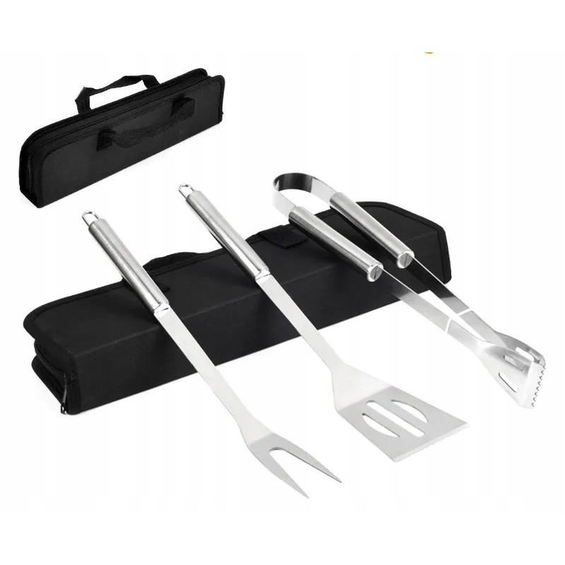 Grilio priedai, trys viename kepsninės indai