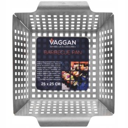 Perforuotas vaggan plieninis grotelių krepšys daržovėms, mėsai ir žuviai