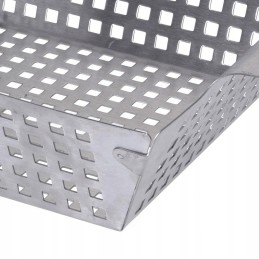 Perforuotas vaggan plieninis grotelių krepšys daržovėms, mėsai ir žuviai