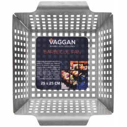 Perforuotas vaggan plieninis grotelių krepšys daržovėms, mėsai ir žuviai