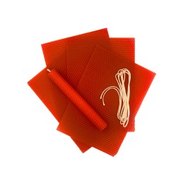 Rinkinys žvakėms gaminti su raudonu dagčiu janczosad