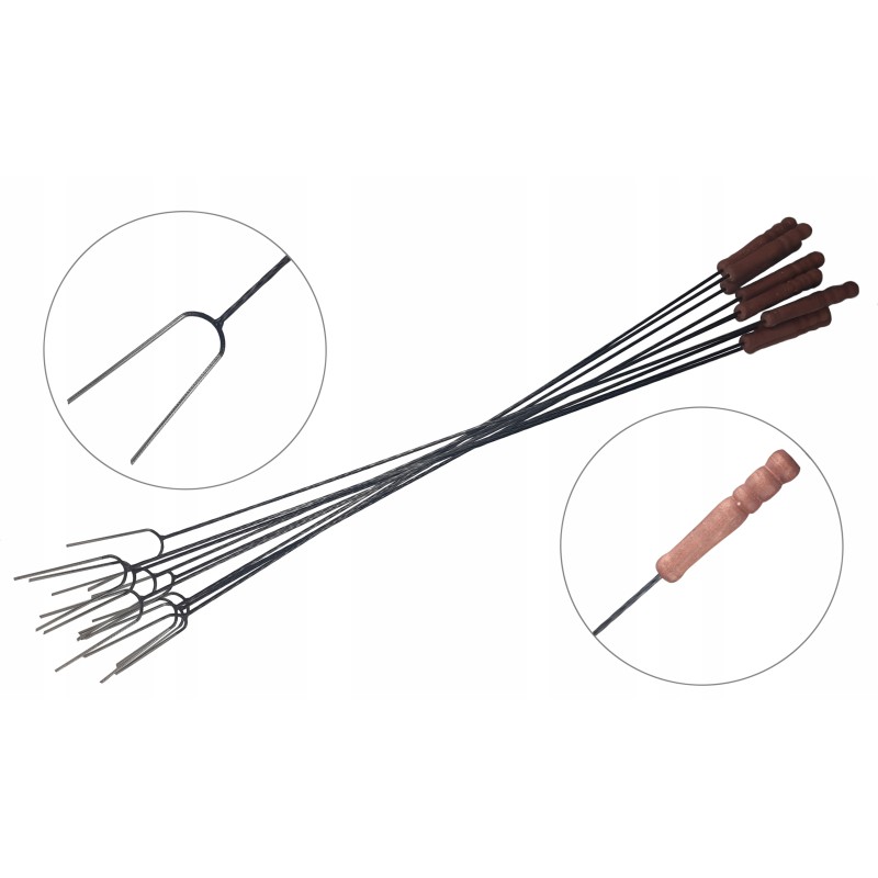 Šakės, laužo pagaliukai dešrelėms, 1 m, 10 vnt