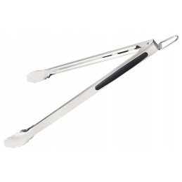 Metalinės grilio žnyplės 41cm plieninės kiaulienos kotletų kepimui