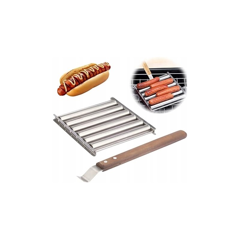 Nerūdijančio plieno dešros ritinėlis su medine rankena