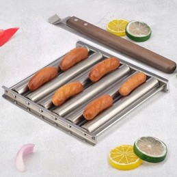 Nerūdijančio plieno dešros ritinėlis su medine rankena