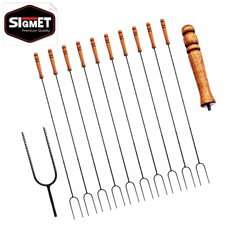 10x dešros lazdelės 100 cm laužo šakutės10