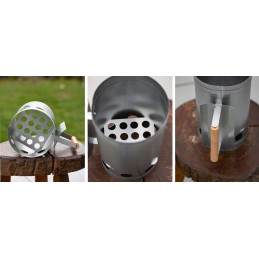 Kaminas anglies briketų grotelių uždegimui, ø 17 cm