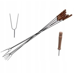 10x dešrelių lazdelės 100 cm laužo šakutės