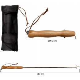 Dešrelių laužo lazda, židinio šakutė, sulankstoma 3 viename, atidarytuvas, 80 cm