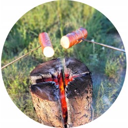 Dešrelių laužo lazda, židinio šakutė, sulankstoma 3 viename, atidarytuvas, 80 cm