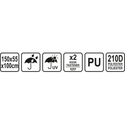 Grilio dėklo dangtis 150 x 55 x 100 cm