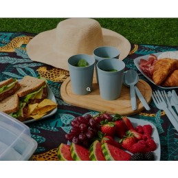 Pikniko lėkščių, puodelių ir stalo įrankių rinkinys 6 asmenims