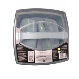 Pikniko lėkščių, puodelių ir stalo įrankių rinkinys 6 asmenims