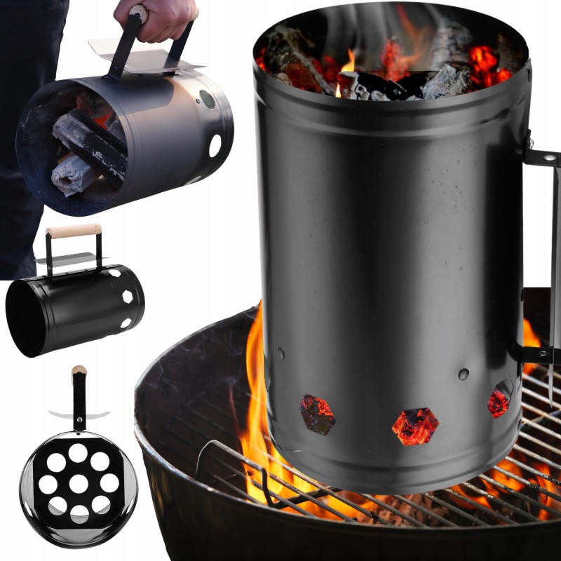 Kaminas šašlykinei uždegti, anglių laužas, didelis briketinis ugnies starteris