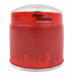 Dujų kasetė su sriegiu, kasetė kempingo viryklei, dujinis degiklis 190g x8, lenkiškas prekės ženklas Alpen Camping.