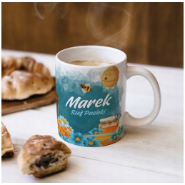 Bitininko puodukas su tavo vardu - bityno vedėja. puiki dovana kiekvienam bitininkui.