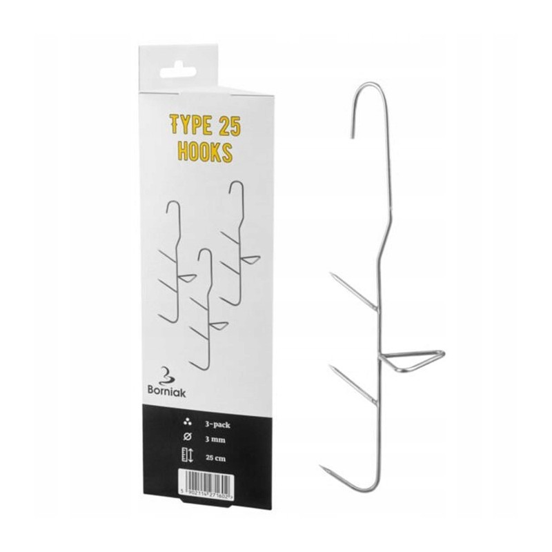 Borniak tipo 25 rūkymo kabliukas - 3 vnt (hab/hw-25/3)