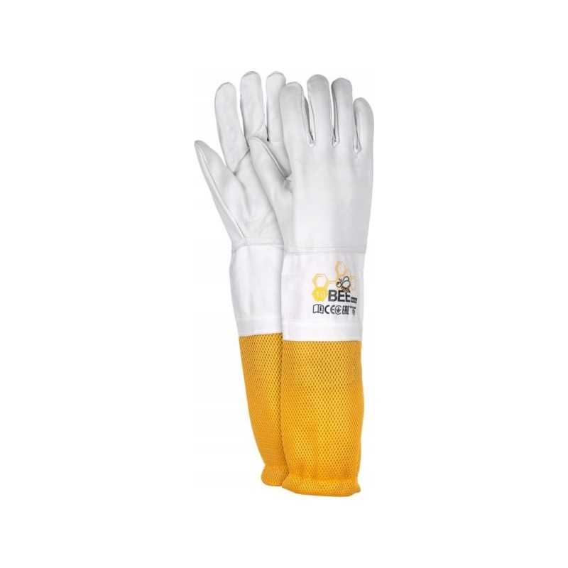 Bičių ilgos odinės bitininkystės pirštinės su rankogaliais bitėms, 6 dydžio (xs)