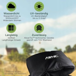 Awnic grilio dangtis 88 x 49 x 32 cm juoda vandeniui atspari virvelė