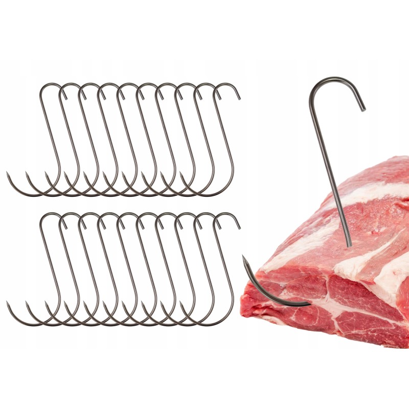 S 417 mėsos rūkymo kabliukai 17cm liuksai