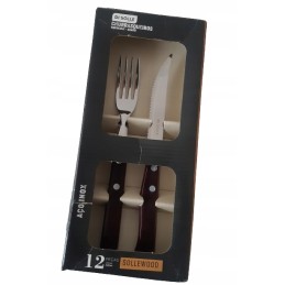 12 di solle sollewood peilių ir šakių rinkinys