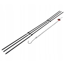 Sulankstoma trikojo kabykla virš laužo