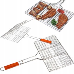 Grilio grotelės, grotelės, skrudintuvas, uždaras, sulankstomas, mėsos grilis, 34x58 cm