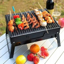 Folding tourist grill suitcase portable garden charcoal with handle