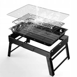 Folding tourist grill suitcase portable garden charcoal with handle
