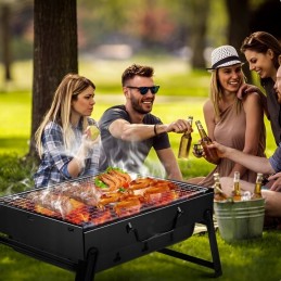 Sulankstomas turistinis nešiojamas medžio anglies sodo lagaminas su rankena