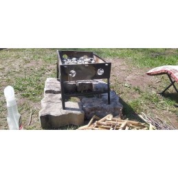 Sulankstomas turistinis nešiojamas medžio anglies sodo lagaminas su rankena