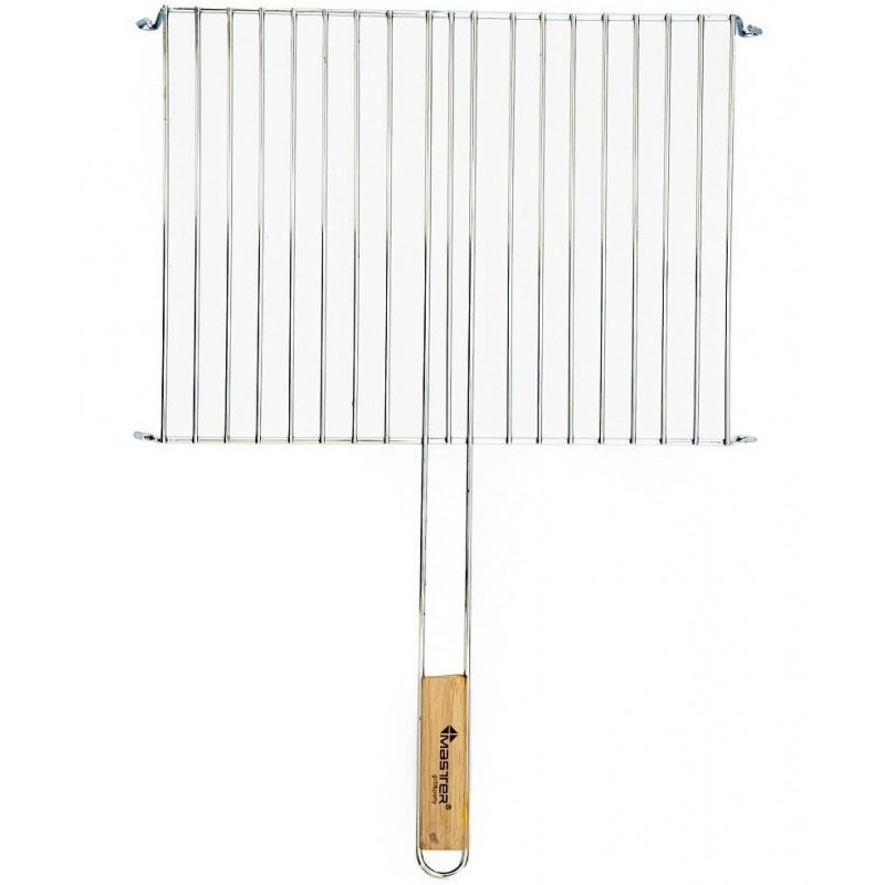 Grilio grotelės su medine rankena