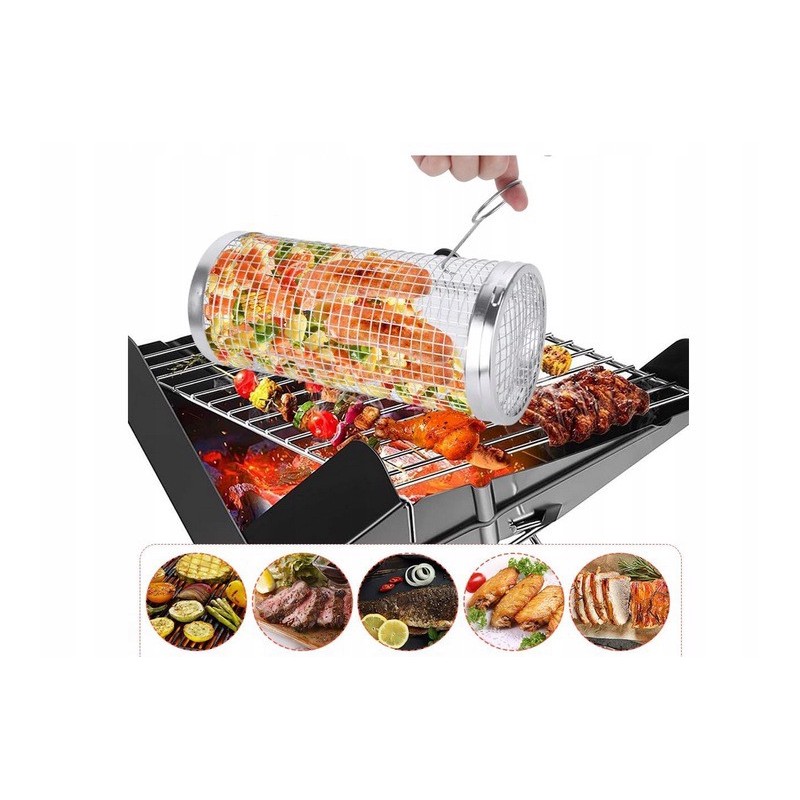 Krepšelis daržovėms kepti ant grotelių, nerūdijančio plieno, 2s