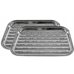 Plieninis grilio padėklas, daugkartinio naudojimo grotelės, 2 vnt