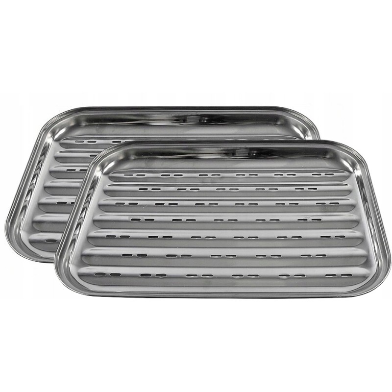 Plieninis grilio padėklas, daugkartinio naudojimo grotelės, 2 vnt