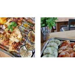 Plieninis grilio padėklas, daugkartinio naudojimo grotelės, 2 vnt