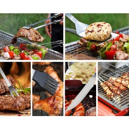 nerūdijančio plieno kepimo indų rinkinys praktiškame užtrauktuku užsegamame dėkle