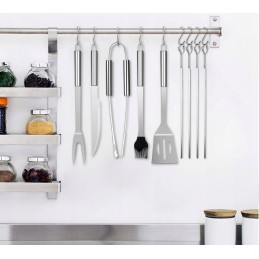 nerūdijančio plieno kepimo indų rinkinys praktiškame užtrauktuku užsegamame dėkle