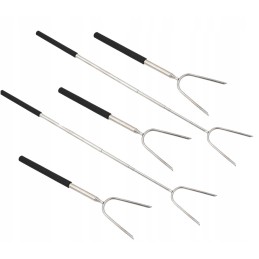 Šakės, lazdos, teleskopinės šakutės kepsninei, nerūdijantis plienas, rinkinyje 5 vnt.