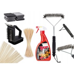 Didelis skystų grilio valymo šepetėlių rinkinys