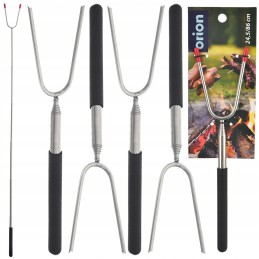 4x lazdos šakutė laužui kielbasa teleskopinė šakutė