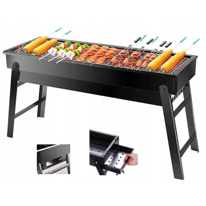 Didelė, nešiojama, sulankstoma, turistinė sodo anglių kepsninė