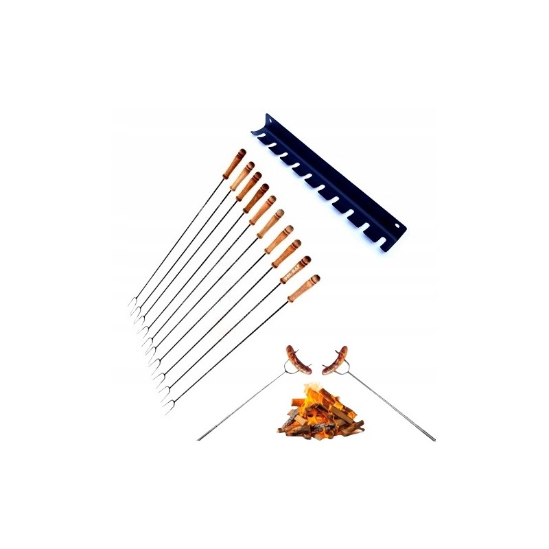 Laužo lazdos, dešrų šakutės, laužo lazdos, 120 cm, 10 vnt., kabykla, PL