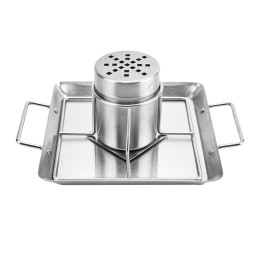 BBQ vištienos kepimo stovas, padėklas, nerūdijančio plieno grotelės