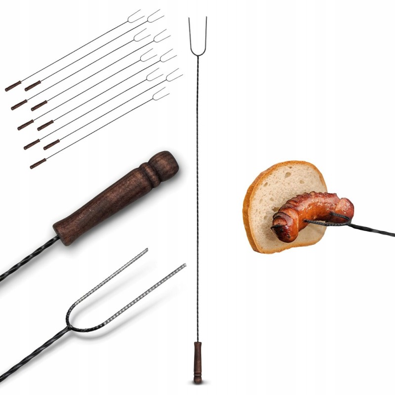 Šakės laužui, kietos laužo lazdos, 10 vnt.