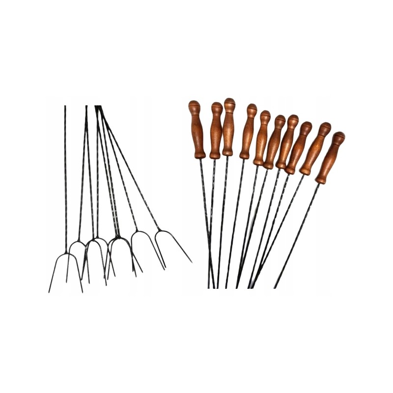 Šakės, laužo pagaliukai, dešrelių lazdelės, 150 cm, 10 vnt! šakės ant ugnies