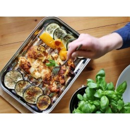 Plieninis grilio padėklas, daugkartinio naudojimo grotelės, 2 vnt